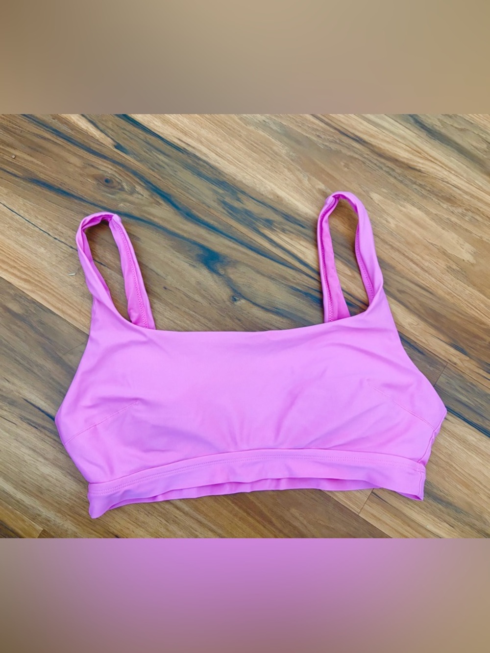 Aerie Straight Scoop Bikini Top shell pink